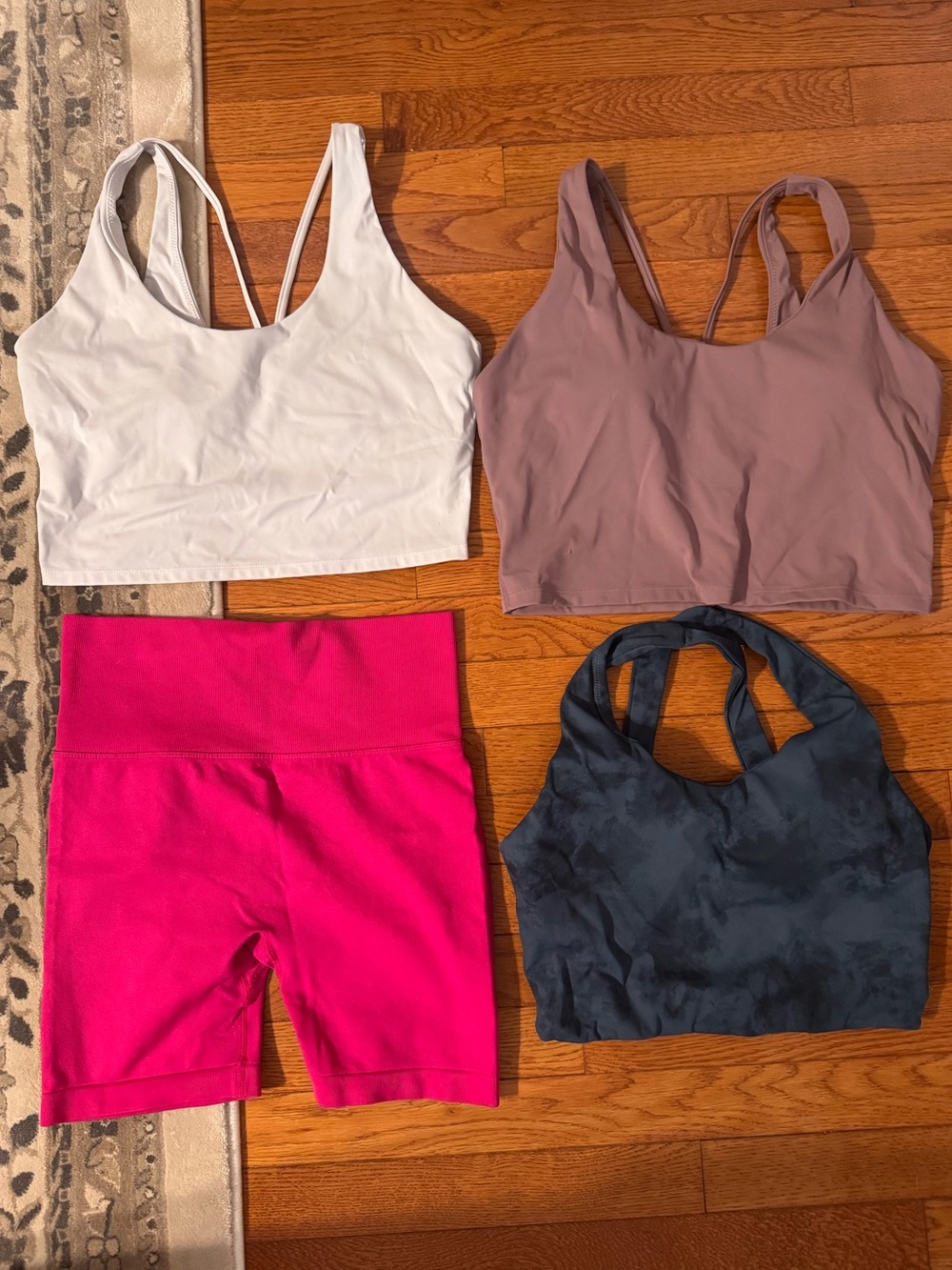 Athletic tops & compression shorts